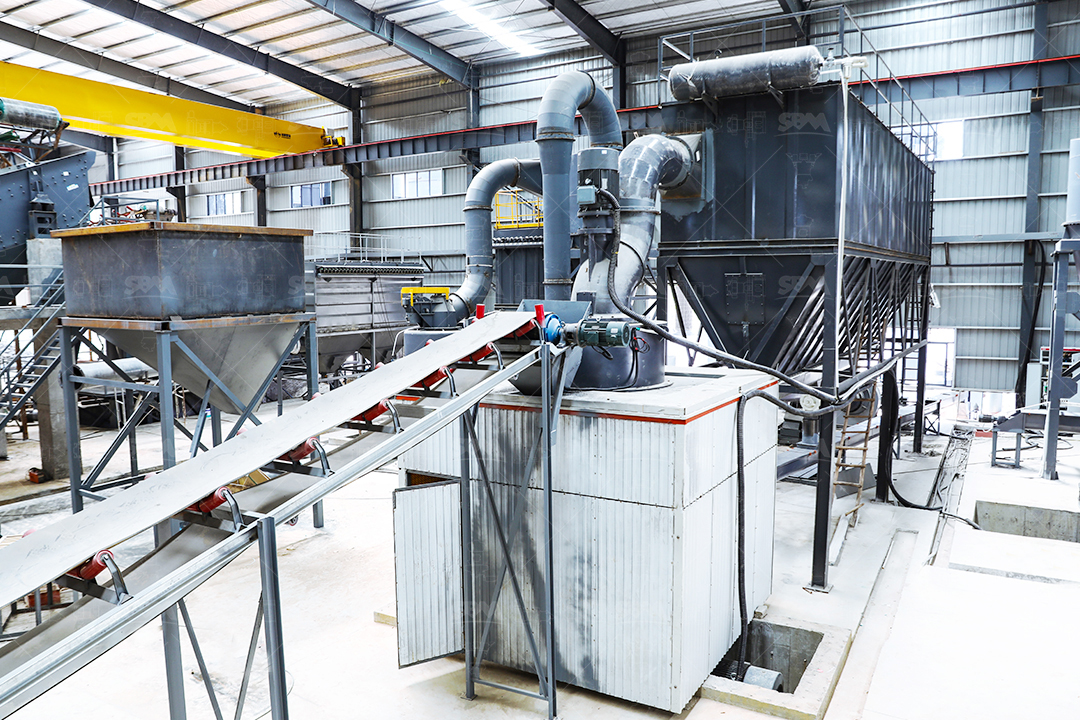 SCM Ultrafine Mill in industrial setting with control panel and dust collection system