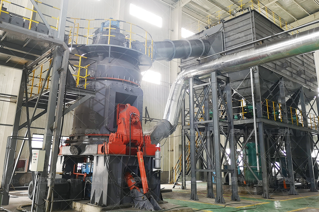SBM LM Vertical Roller Mill installed in an industrial plant, showcasing its compact and sealed structure