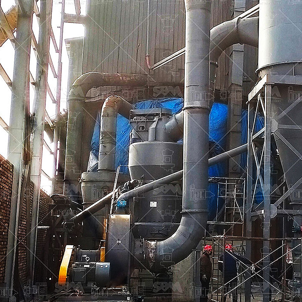 SBM MTW European Trapezium Mill showing its compact gear transmission and air duct system