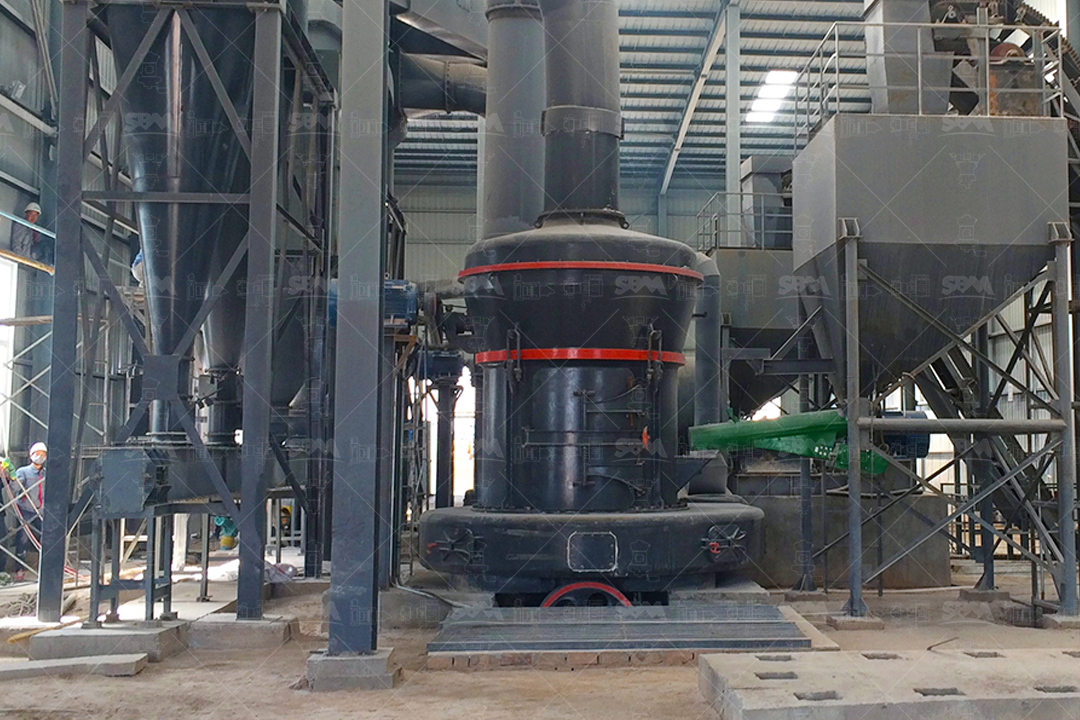 Layout of a complete tire rubber grinding plant with material flow and dust collection system