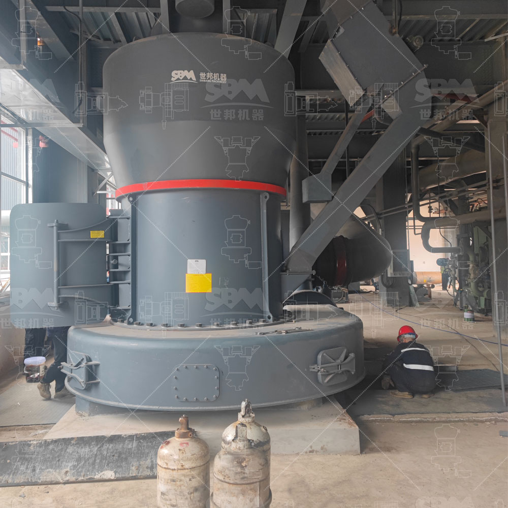 Close-up view of the cone gear whole transmission system inside an MTW European Trapezium Grinding Mill.
