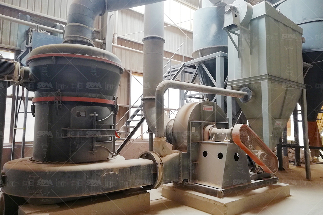 Diagram of an SCM Ultrafine Mill showing grinding roller, classifier, and cyclone system