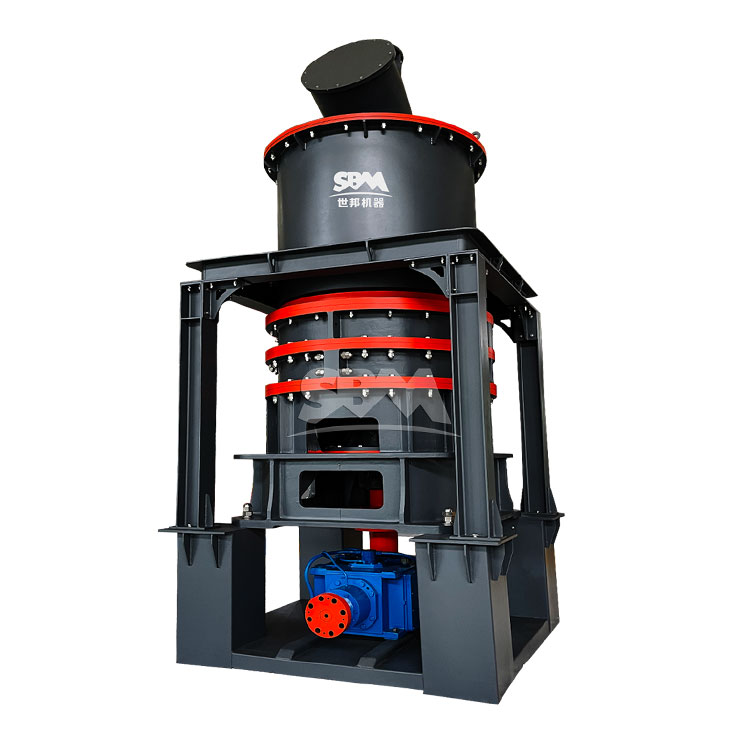 Control panel and overview of LUM Ultrafine Vertical Mill system in an industrial setting, highlighting its compact, integrated design for 1000-2000 mesh production.