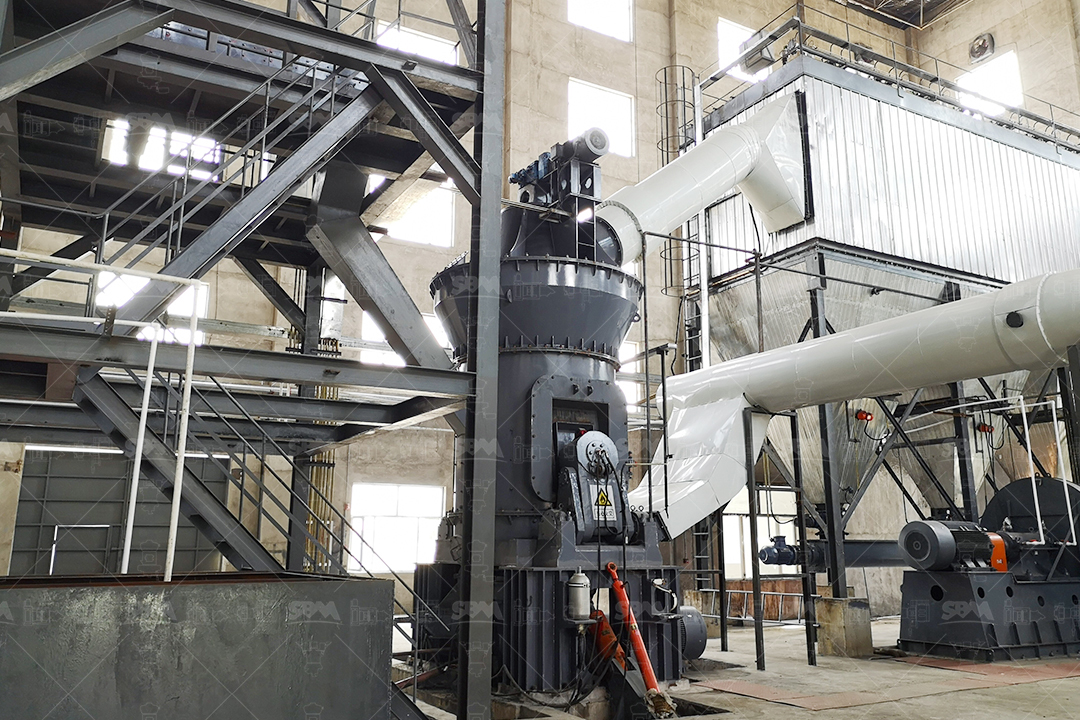 A modern vertical roller mill system installed in an industrial plant, showing compact layout and clean operation.
