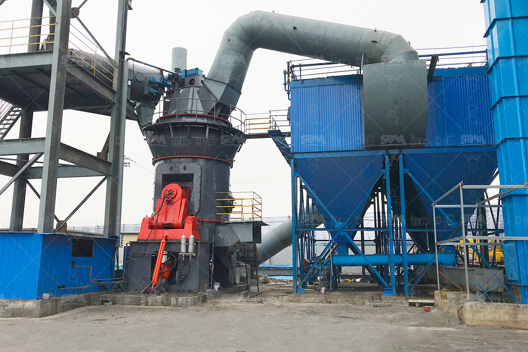 Ultrafine ring roller mill in operation showing grinding chamber and roller assembly