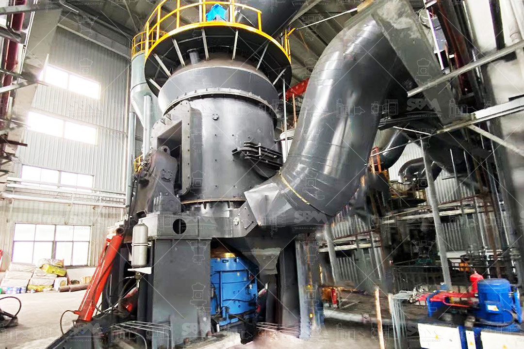 LUM ultrafine vertical roller mill setup showing classifier and grinding chamber for superfine talc powder