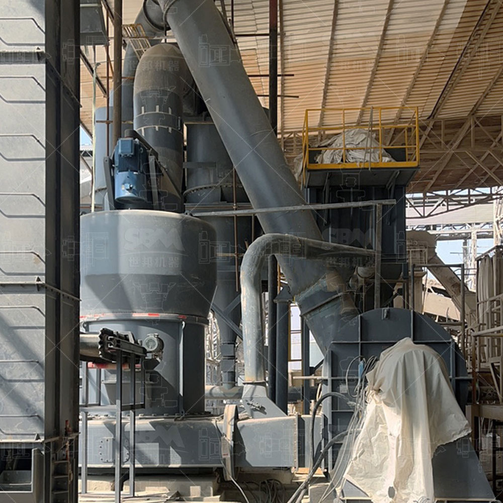 Operator interface showing control parameters for MTW Raymond mill including grinding pressure and classifier speed